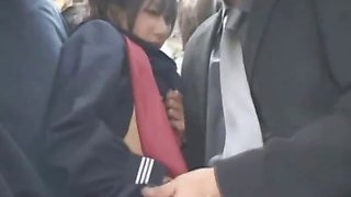 Asian Schoolgirl Fingered in Public!