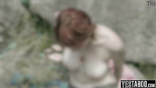 Buxom Latina COUGAR ghost pursues and tears up 2 visitors in a woods