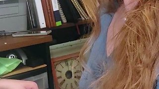 Amateur student blowjob on the balcony pov