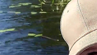 He took me to the river, fucked me on a boat and cummed on my slutty face!!! full