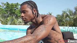 Teen hot Ebony Eden West tries to fuck with BBC near the pool