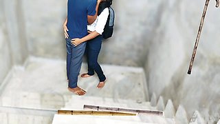 Indian College Girl Sex with Her Classmate on Ladder Full Hindi Sex, College Couple Hindi Audio