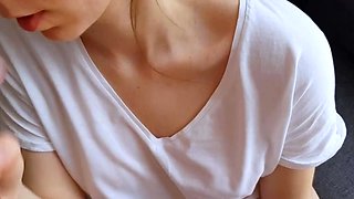 Hot Handjob With Cum On Her Shirt - Amateur Teen POV BDSM