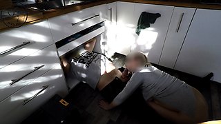 Plumber fucks young wife, she likes her husband cheating