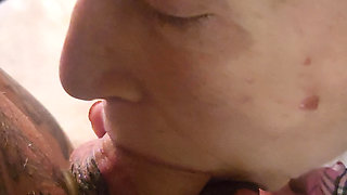 Goode Girl Sucks Hubby's Cock and Balls While Riding a Dildo