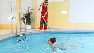 Czech teen Stacy Cruz gets fucked by a pool in a steamy scene.