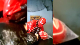 Extreme Breathplay on Mummified Slave in Latex