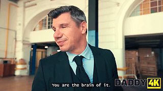 Daddy4k. petite hole for a adorable warehouse deal