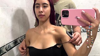 Oh My God! No Stepbrother, Dont Fuck My Tight Pussy In The Bathroom
