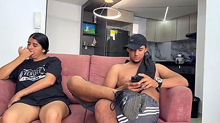 While my husbands cuckold makes lunch Latina slut gets fucked by stranger until he cums in her pussy