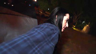 Violet Voss sucks firm cock and gets pounded outdoors