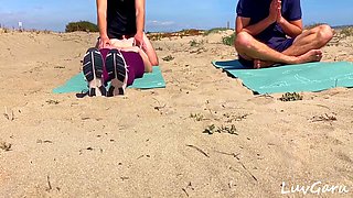 Yoga Instructor Cum Inside Hotwifes Pussy Outdoor While Her Husband Watch Caught By Strangers