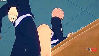 Car Toon In Jujutsu Kaisen Yaoi - Yuuji Fucked By Gojo On A Table