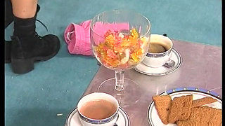 Two sexy brunettes at casting