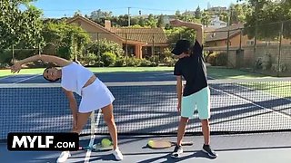 Tennis Racket Swinging Stepmom Seduces Her Stepson - GotMylf