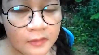 sexy naughty wife show her beautiful ass and pussy in jungle