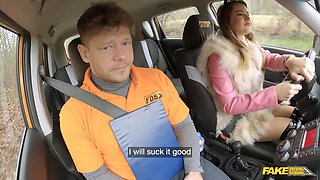 Blonde Driving Passion with Michael Fly in Happy Heat