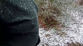 Bouncy Tits Slapped & Punished During Snow Hiking - Public Nudity & Outdoor BDSM