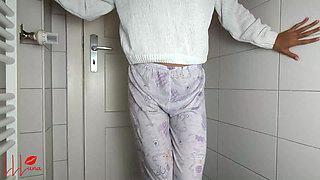 Triple Shame! Asian Teen 3x Desperate to Pee Pants Wetting - Serial Toilet Denial Leaves Pajama, Yoga Leggings & Shorts Soaked