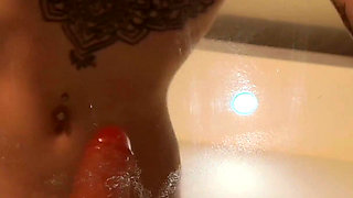 Rubbing My Clit with Dildo, Then Riding on It