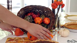 Jade Kush Lets Stepbro Feast On Her Breast And Thighs For Thanksgiving