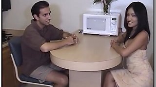 Busty Asian Girl Blows A Guy Before Getting Her Bush Screwed On The Table