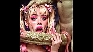 Klaudiaa Fucks Orc with Big Cock - AI Dungeon Sluts Compilation 8 - Blonde Teen Squirting