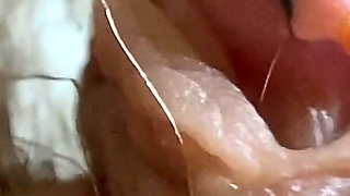 Big clit giantess with model train people extreme close up