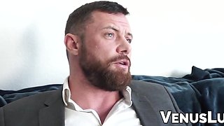 Shemale Venus Lux relieves stress bare smashing a handsome hunk
