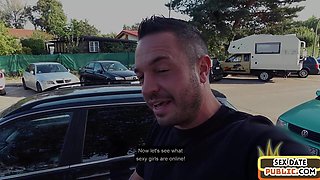 German public fucked POV MILF enjoys outdoor sex with guy