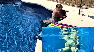 Getting Fucked In The Pool By My FWB While Hubby Records