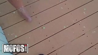 Autumn Falls Naughty Public Beach Sex with Lifeguard - Big Tits Latina Squirting in HD