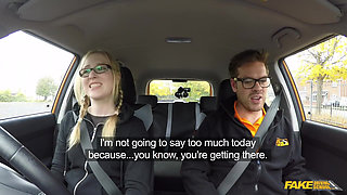 Fake Driving School - Naughty Student Satine Spark Blows Instructor for Passed Driving Test