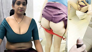 Desi Bhabhi Caught Changing Clothes - Doggy Fuck & Pee in Bathroom