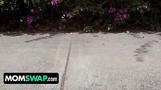 Momswap - 2 hot milfs interchange their boys and stretch their feet to metal out issues between them