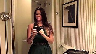 Hardcore brunette toying pussy