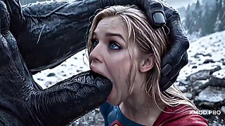 Horny Long-Haired Superwoman Takes Rough Anal Pounding
