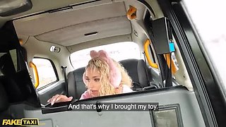 Fake Cab Ride with Slender Spanish Babe: Masturbation and Intense Doggystyle Action