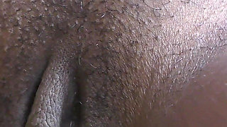 Ebony Pussy Dripping Cum with Big White Cock
