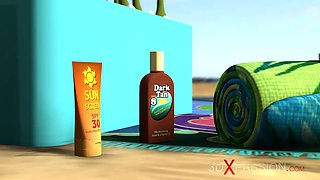 Hot porno! dune buggy, topical beach and crazy glorious brunette