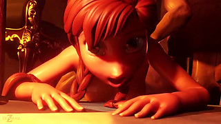 Frozen Anna sucks dicks and gets ass fucked