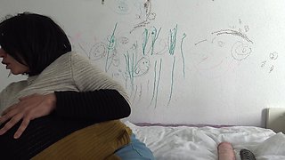 Pregnant French cuckold woman in a suburb in Marseille