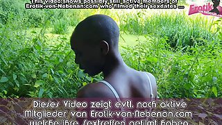 German black african teen at amateur outdoor pov fuck