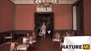 Mature4k. Lucky Broom for unhappy groom