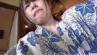 Japanese office newbie enjoys being fingered during on-camera sex