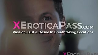 Slim Ebony Luna Corazon seduces her boyfriend into having a sensual morning fuck