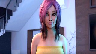 Futanari girls, caregiver, hentai fuck