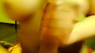 Big Tits Brunette Pleases Her Man on Webcam