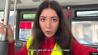 Bus Conductor DisDiger Caught Cheating Passengers and Gets Punished Hard with Creampie and Blowjob