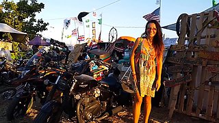 NO PANTIES at BIKE SHOW(part 2) # Show off FUN in March(before Quarantine)